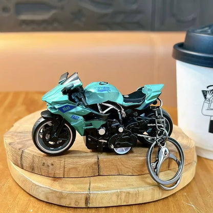 Miniature Superbikes Motorcycle Pull-Back Toys Keychain Gifts 6 Colours