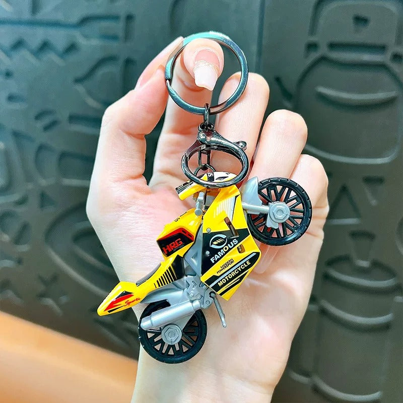 Miniature Racing bikes Motorcycle Pull-Back Toys Keychain Gifts 5 Colours