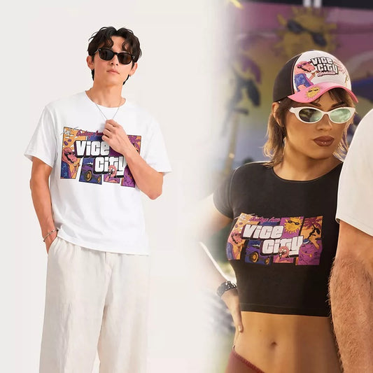 Cosplay Grand Theft Auto Greetings from Vice City T-Shirt 120-5XL Men Adult & Junior