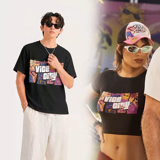 Cosplay Grand Theft Auto Greetings from Vice City T-Shirt 120-5XL Men Adult & Junior