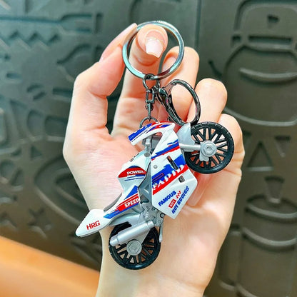 Miniature Racing bikes Motorcycle Pull-Back Toys Keychain Gifts 5 Colours