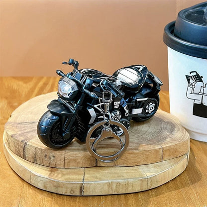 Miniature Cruiser Motorcycle Pull-Back Toys Keychain Gifts 4 Colours