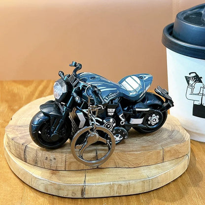 Miniature Cruiser Motorcycle Pull-Back Toys Keychain Gifts 4 Colours