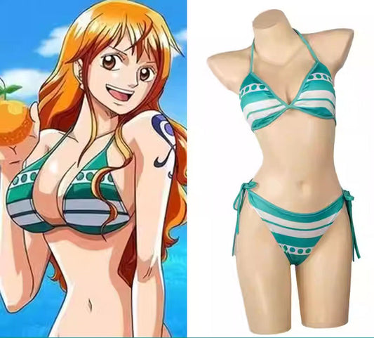 Cosplay One Piece Nami Bikini Costume Set Size Free Adult