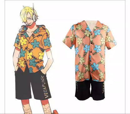 Cosplay One Piece Sanji Egghead Island Costume Set XS-3XL Unisex Adult