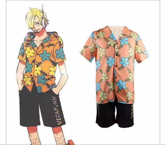 Cosplay One Piece Sanji Egghead Island Costume Set XS-3XL Unisex Adult