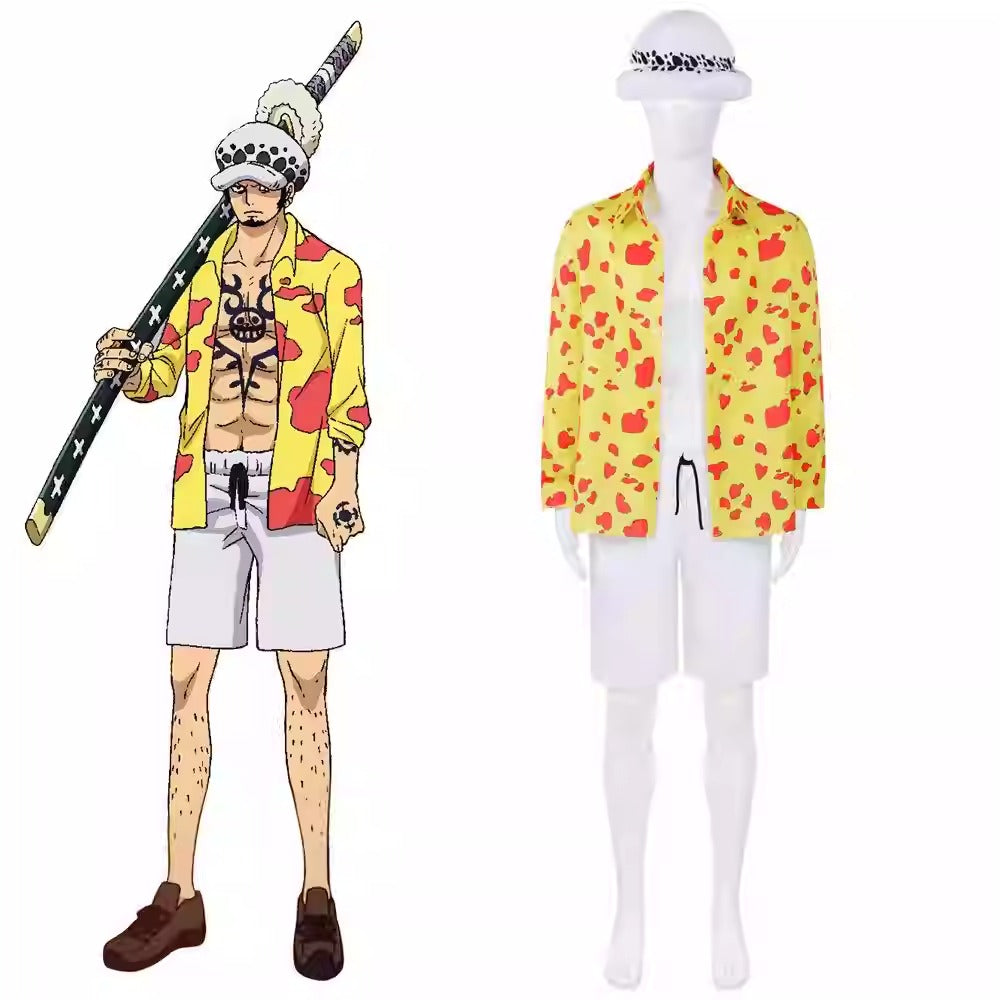 Cosplay One Piece Trafalgar D. Water Law Costume Set XS-3XL Adult