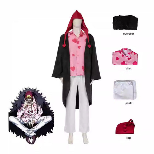 Cosplay One Piece Donquixote Rosinante Costume Set XS-3XL Adult
