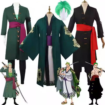 Cosplay One Piece Roronoa Zoro Black Costume Set XS-3XL Unisex Adult