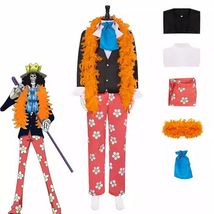 Cosplay One Piece Soul King Brook Costume Set S-3XL Adult & Junior