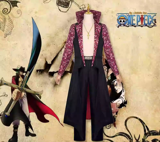 Cosplay One Piece Dracule Mihawk Costume Set S-2XL Unisex Adult