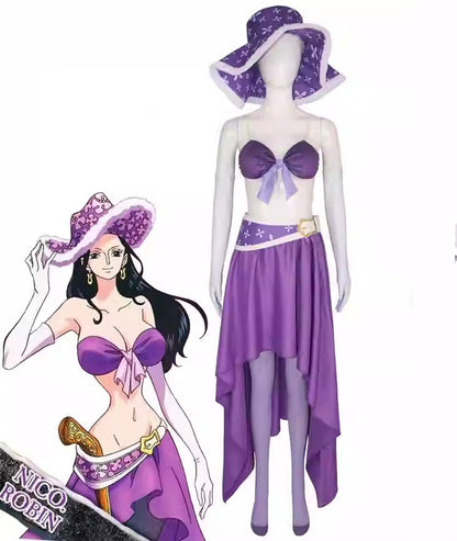 Cosplay One Piece Nico Robin Costume Set XS-3XL Adult