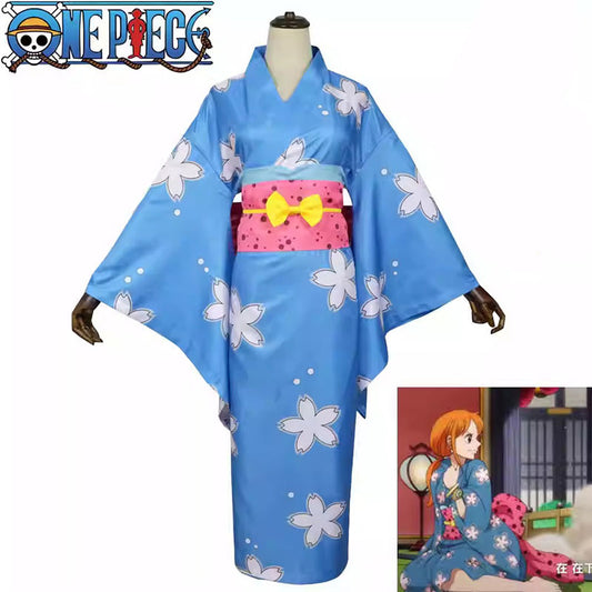 Cosplay One Piece Nami Kimono Costume Set S-2XL Adult