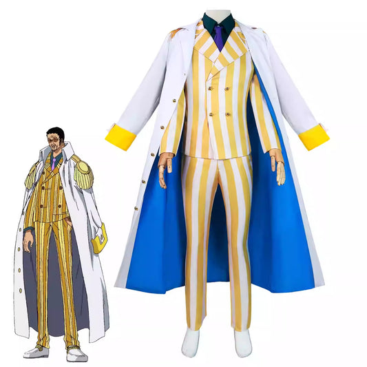 Cosplay One Piece Admiral Kizaru Borsalino Costume Set S-3XL Adult