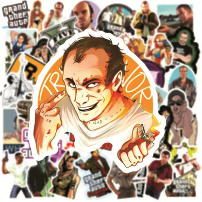 Grand Theft Auto Pack Of Waterproof Vinyl Stickers 50-piece
