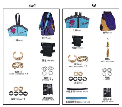 Cosplay K-Pop Demon Hunters Zoey Costume Set S-3XL Unisex Adult & Kids