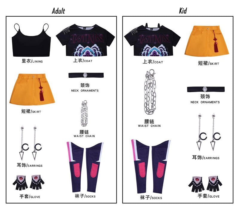 Cosplay K-Pop Demon Hunters Mira Costume Set S-3XL Unisex Adult & Kids