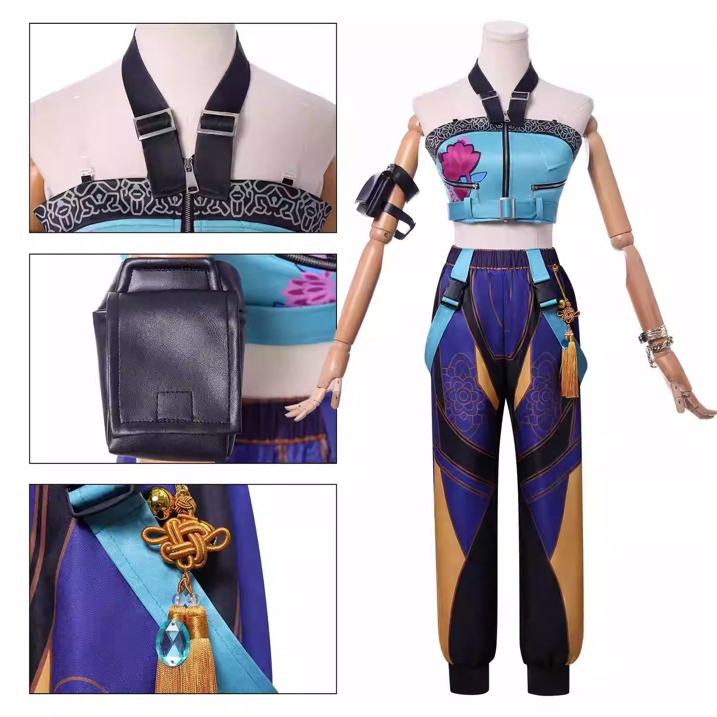 Cosplay K-Pop Demon Hunters Zoey Costume Set S-3XL Unisex Adult & Kids