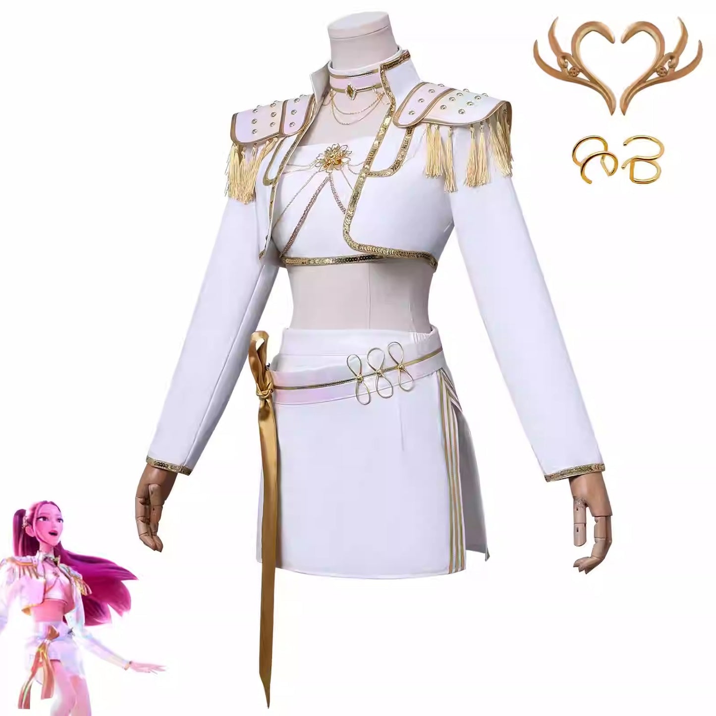 Cosplay K-Pop Demon Hunters Mira Costume Set S-3XL Unisex Adult & Kids