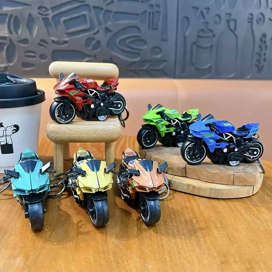 Miniature Superbikes Motorcycle Pull-Back Toys Keychain Gifts 6 Colours