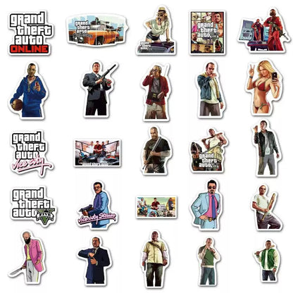 Grand Theft Auto Pack Of Waterproof Vinyl Stickers 50-piece