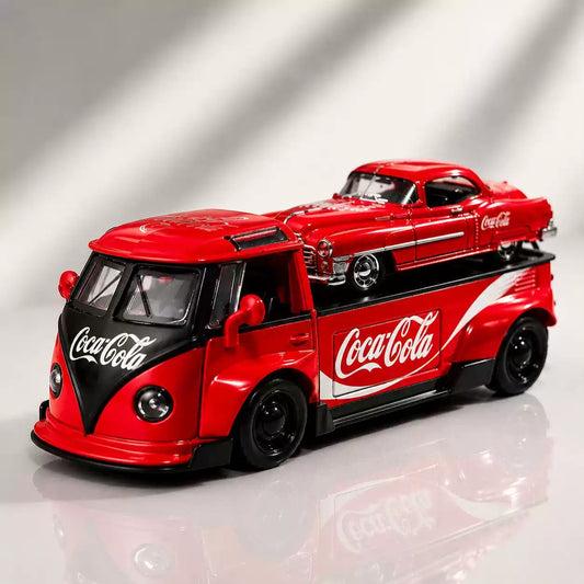 Collectables Diecast Coca-Cola Volkswagen T1 Bus Set 1:32 Pull Back