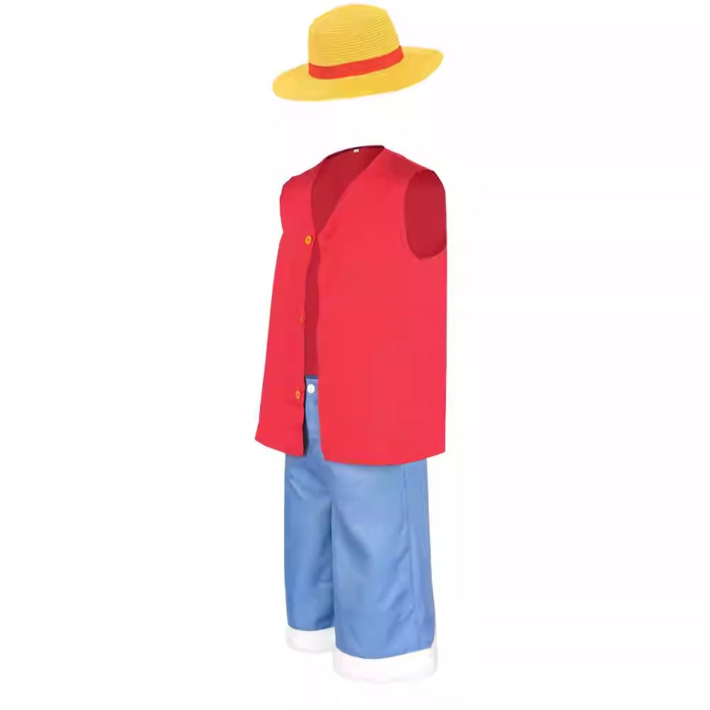Cosplay One Piece Monkey D. Luffy Costume Set 110-150 / S-3XL Unisex Adult & Kids