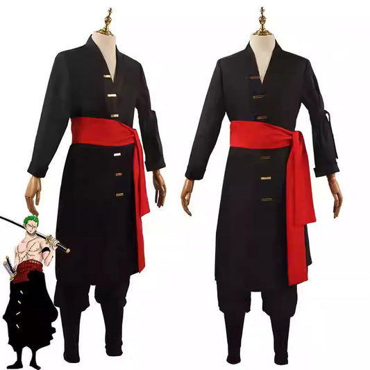 Cosplay One Piece Roronoa Zoro Black Costume Set XS-3XL Unisex Adult
