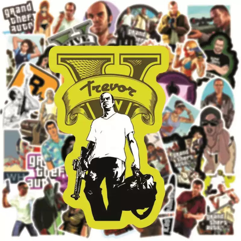 Grand Theft Auto Pack Of Waterproof Vinyl Stickers 50-piece