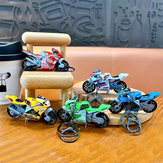 Miniature Racing bikes Motorcycle Pull-Back Toys Keychain Gifts 5 Colours