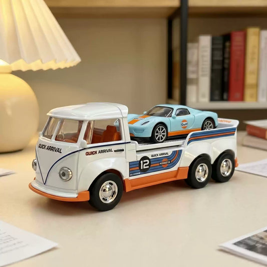 Collectables Diecast Gulf Racing Volkswagen T1 Transporter Truck & Sport Car Set