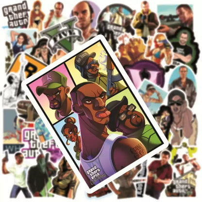Grand Theft Auto Pack Of Waterproof Vinyl Stickers 50-piece