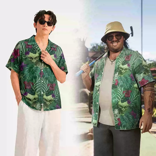 Cosplay Grand Theft Auto Vice City Cal Hampton Tropical Alien Hawaiian Collar Shirt  120-5XL Adult  & Junior