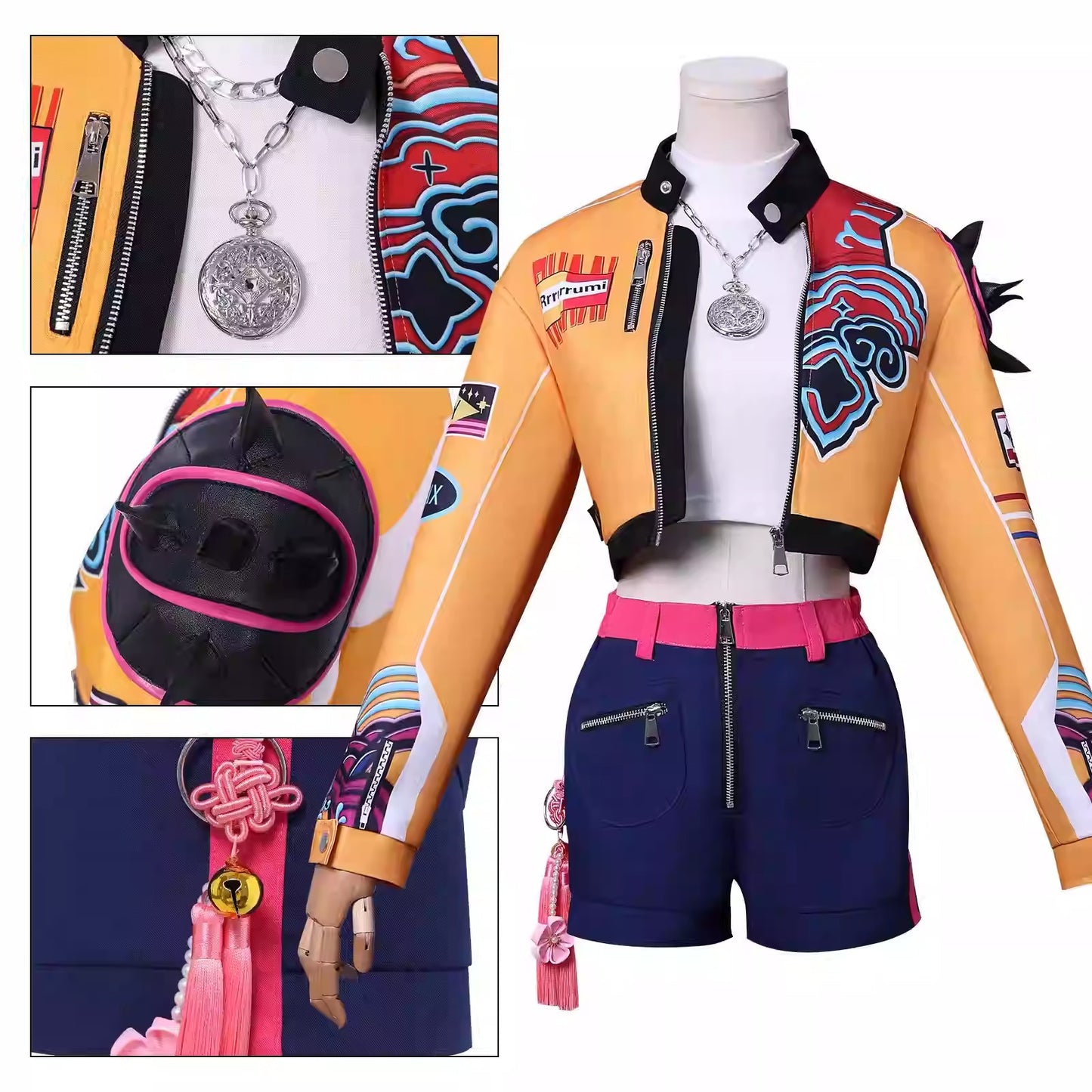 Cosplay K-Pop Demon Hunters Rumi Costume Set S-3XL Unisex Adult & Kids