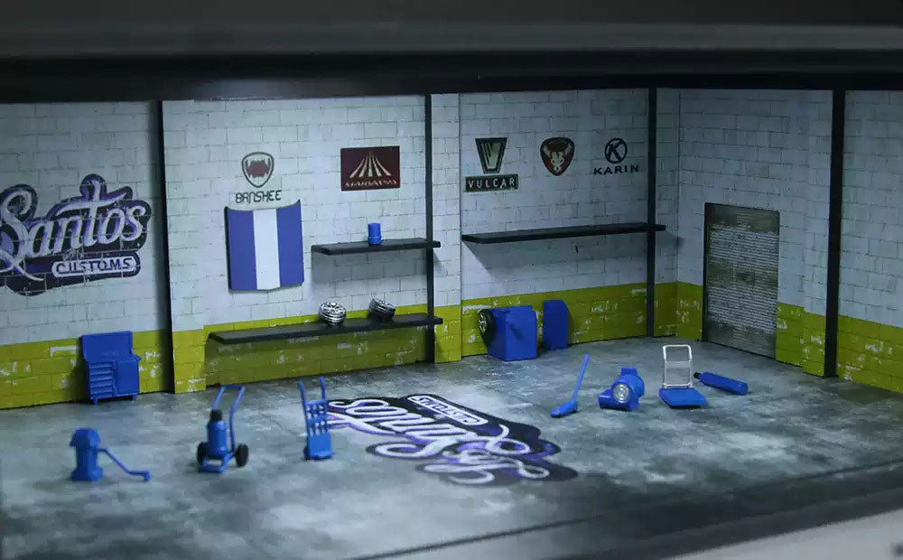 Grand Theft Auto Los Santos Scene Diorama LED Detailed Scale Garage Set 20 × 30 × 11 cm
