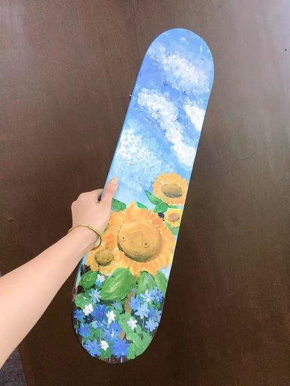 Kids Blank Unpainted Wooden DIY Art Painting Skateboard 60 cm Free Paint