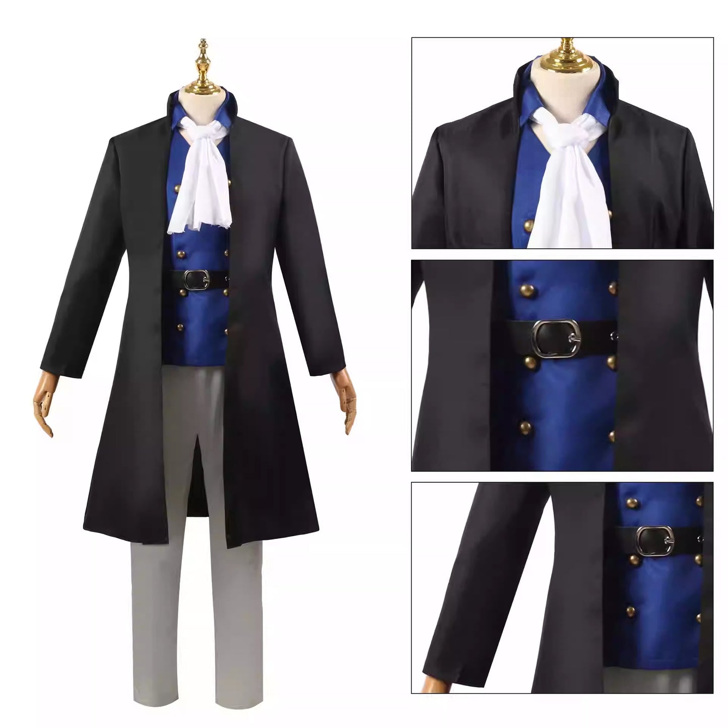 Cosplay One Piece Sabo Flame Emperor Costume Set XS-3XL Adult