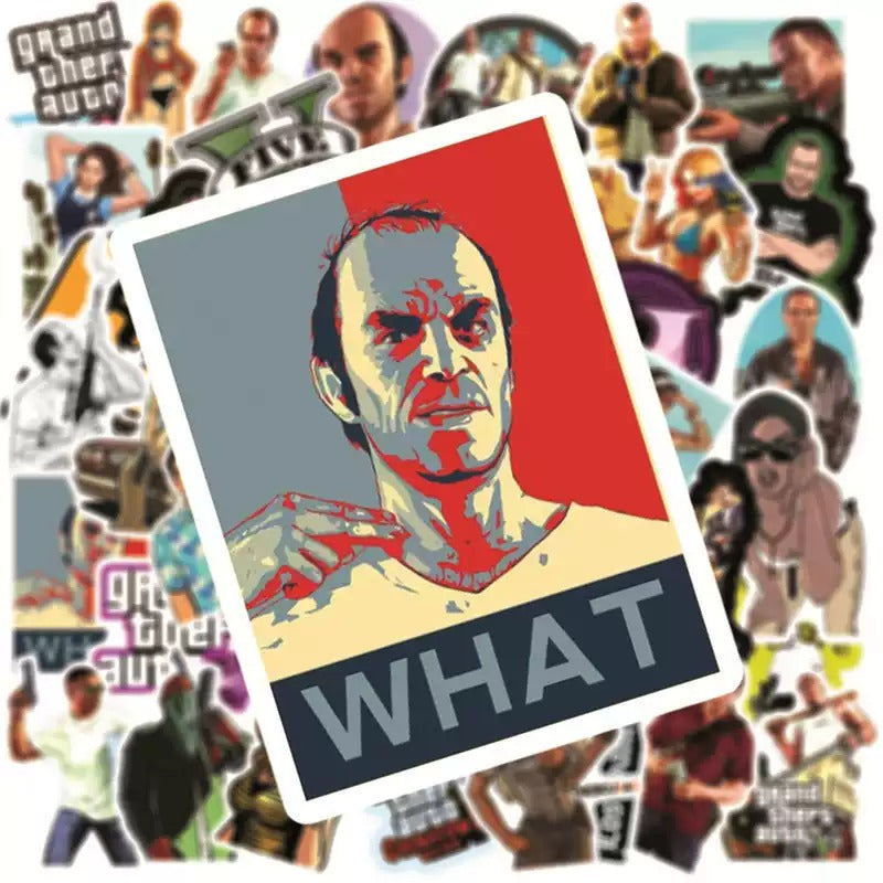 Grand Theft Auto Pack Of Waterproof Vinyl Stickers 50-piece