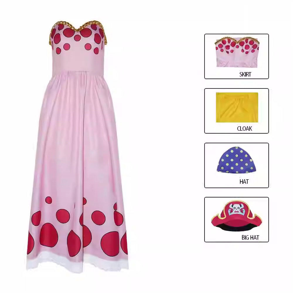 Cosplay One Piece Charlotte Linlin Costume Set S-3XL Adult