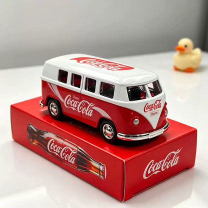 Collectables Diecast Coca-Cola Volkswagen Classic Beetle Car & Bus Set 1:36 Pull Back