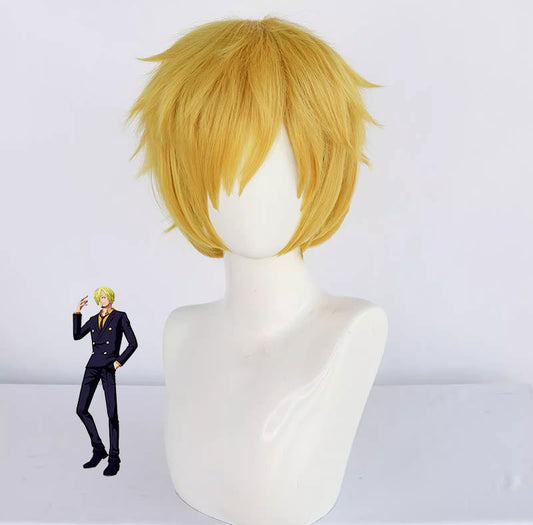 Cosplay One Piece Sanji Costume Wig Size Free Unisex