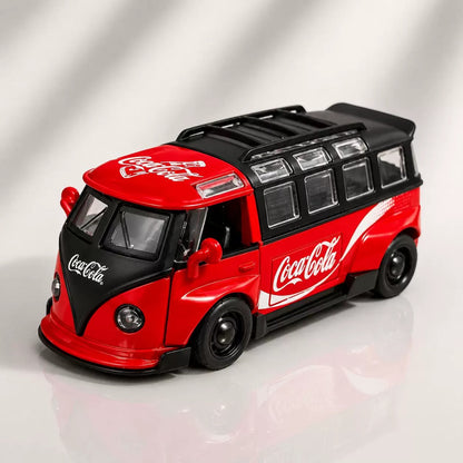Collectables Diecast Coca-Cola Volkswagen T1 Bus Set 1:32 Pull Back