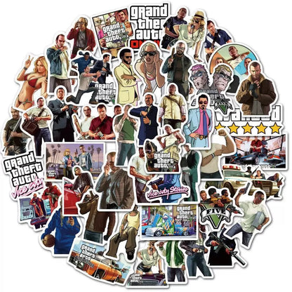 Grand Theft Auto Pack Of Waterproof Vinyl Stickers 50-piece