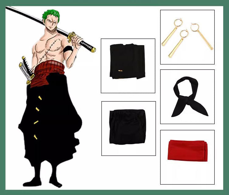 Cosplay One Piece Roronoa Zoro Black Costume Set XS-3XL Unisex Adult