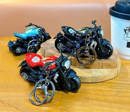 Miniature Street Sports Bikes Motorcycle Pull-Back Toys Keychain Gifts 4 Colours