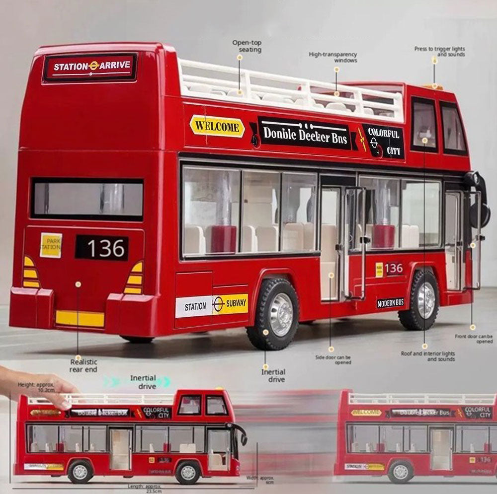 Collectables Double Decker City Sightseeing Bus with Light & Sound 2 Colours
