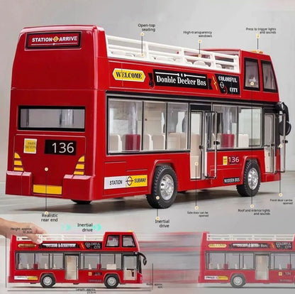 Collectables Double Decker City Sightseeing Bus with Light & Sound 2 Colours
