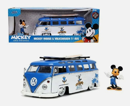 Collectables Diecast Jada Disney Mickey And Friends Micky Mouse & Volkswagen T1 Bus 1:24